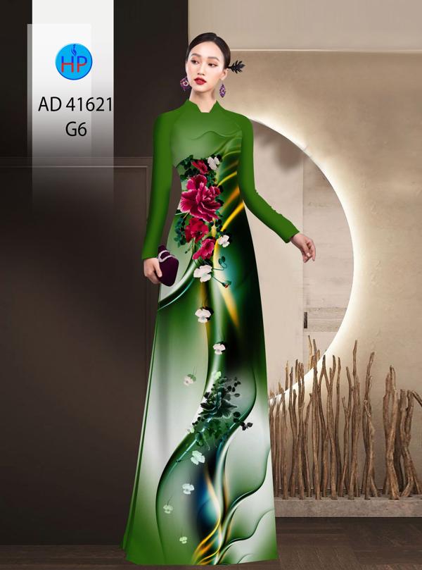 Vải Áo Dài Hoa In 3D AD 41621 5